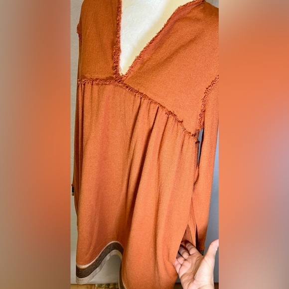 Zara Trafaluc Retro Boho Vibe Tunic Dress With Pockets Burnt Orange
Size Medium - Picture 5 of 7